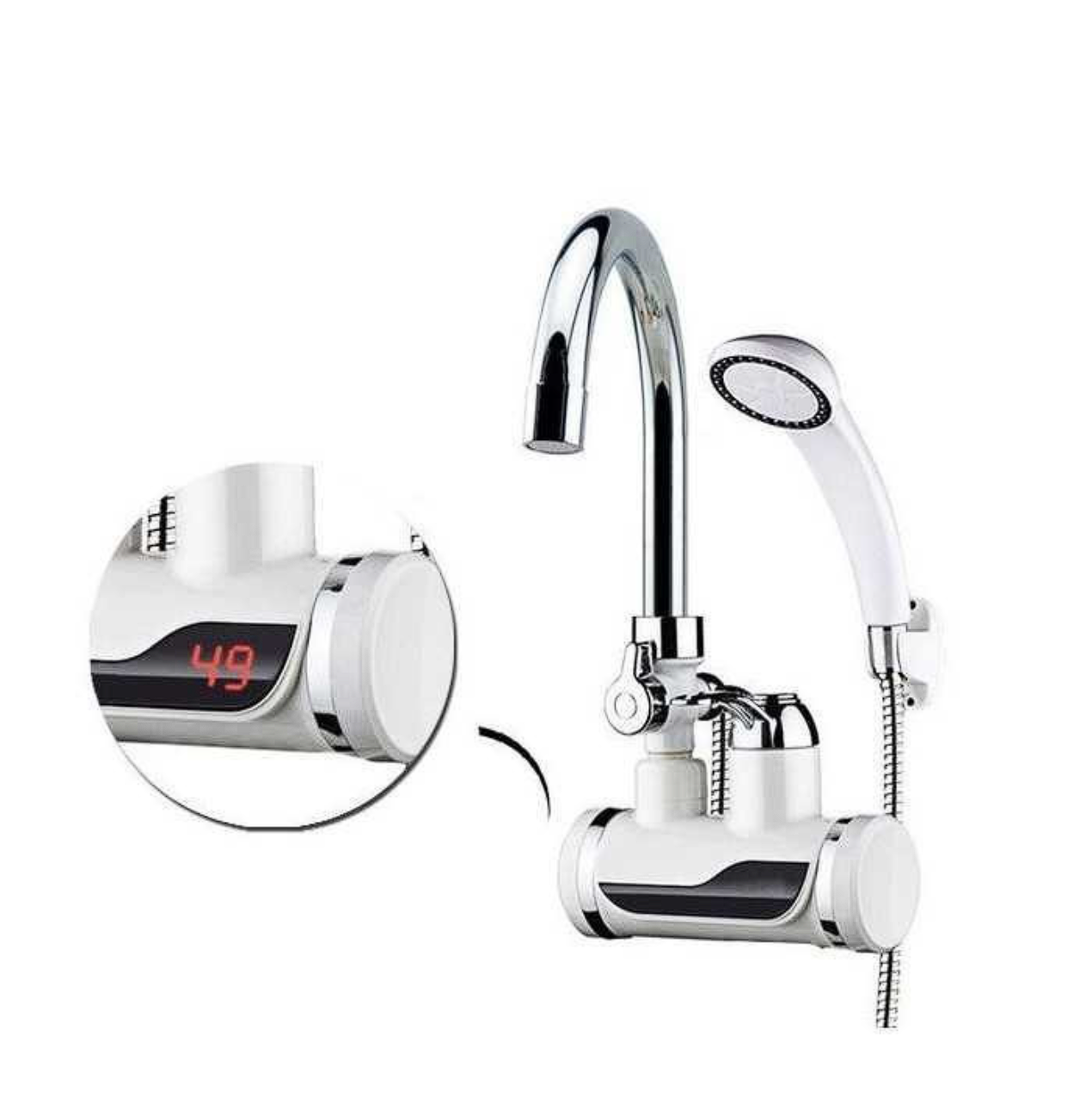 Robinet electric cu duș și display LED, încălzire instant mai bună decât boilerul