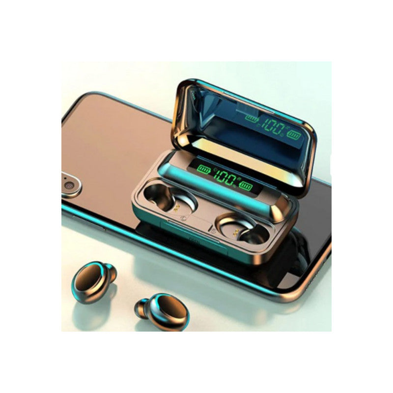 Casti In ear TWS F9, Bluetooth 5.0, Wireless, IPX7, 4000mAh, HiFi