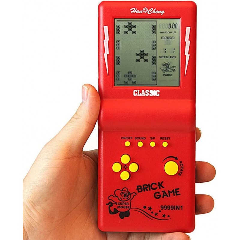 Joc clasic Tetris 9999 in 1, baterii incluse, Brick Game, rosu (baterii incluse)