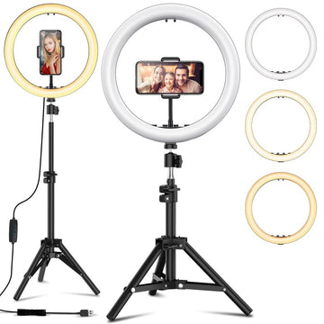 Lampa circulara Ring Light, 26cm/10inch LED, USB, reglaj lumina pe