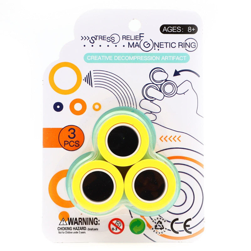 Set 3 inele magnetice antistres, Diverse culori